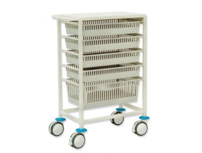 Chariot amagnétique support 5 paniers ISO3394