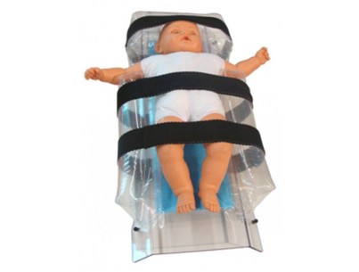 Pediatric restraint tray for CT scanner and MRI