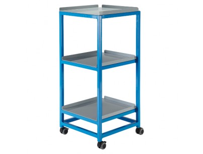 Non-magnetic instrument trolley with three shelves - 7 TESLA mr compatible