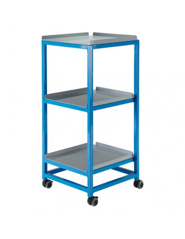 Non-magnetic instrument trolley with three shelves - 7 TESLA mr compatible