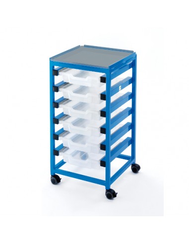 Non-magnetic instrument trolley with six drawers - 7 TESLA mr compatible