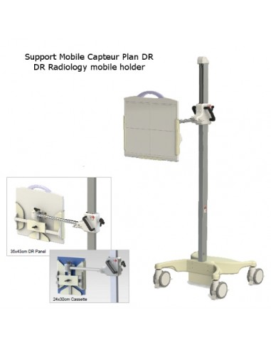 Mobile holder for DR radiology flat panel up to 4,3Kg