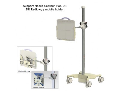 Mobile holder for DR radiology flat panel up to 6,7Kg