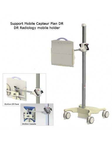 Mobile holder for DR radiology flat panel up to 6,7Kg