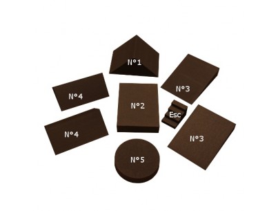 Set of 8 holding blocks in plastazote