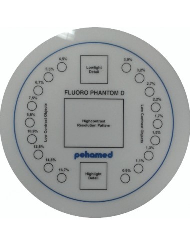 Fluoro quality test phantom 0.9% to 16.7%