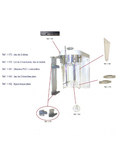 Replacement rack slide 1-181 for dental cephalometer