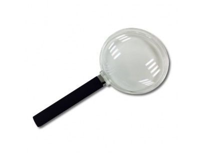 Hand magnifier 100mm diameter with hardened organic lens