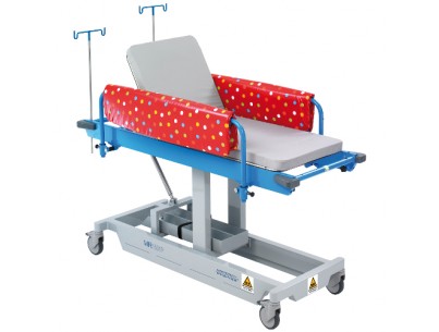 Brancard amagnétique compatible 7 T hauteur fixe pédiatrique déclive 13°