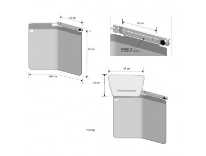 Bas volet anti-x simple articulation avec rail porte accessoires avec protection haute amovible