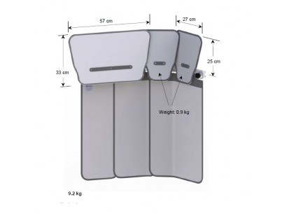 Bavolet anti-x double articulation trois pans sans rail porte accessoires avec trois protections hautes