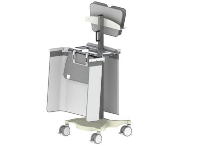 Support de rangement mobile 1 bavolet et 1 bavolet bout de table BVPR Surface au sol 61x67cm