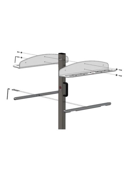 Support de rangement mobile 1 bavolet et 1 bavolet bout de table BVPR Surface au sol 61x67cm