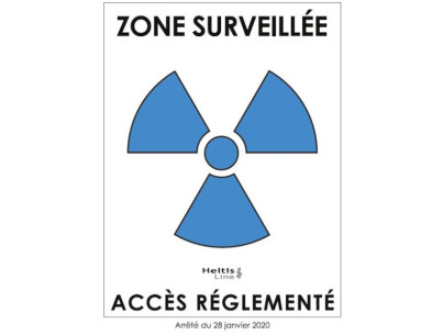 X-RAY sign 13x18cm blue zone surveillée Adhesive January 28 2020 regulation
