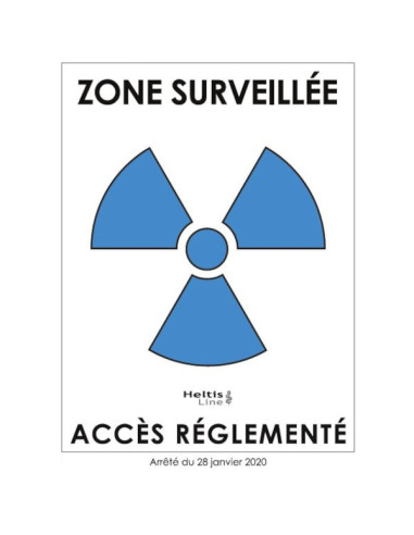 X-RAY sign 13x18cm blue zone surveillée Adhesive January 28 2020 regulation