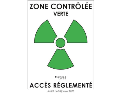 X-RAY sign 13x18cm green zone contrôlée Adhesive January 28 2020 regulation