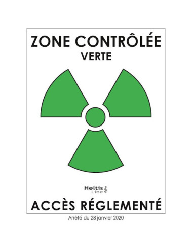 X-RAY sign 13x18cm green zone contrôlée Adhesive January 28 2020 regulation