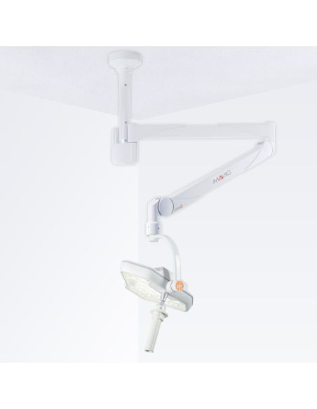 Double bras compensé avec lampe YLED-1F diaphragme réglable 70k lux avec poignée stérilisable et alim.