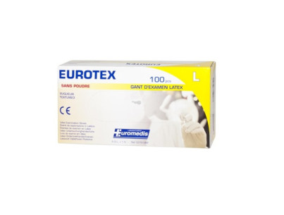Gloves Eurotex polymer coated 240mm no powder size 8/9 (l) Box of 100 gloves
