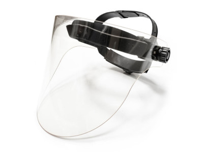 450 Lead acrylic faceshield - Full 0.1 mm Lead equivalence adjustable 50 to 63 cm head circumference