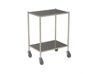 2 trays trolley argon welded down rim shelves 2 trays without guard rails, size: 600 x 400 mm