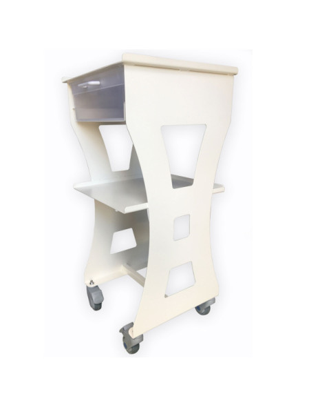 Non-magnetic trolley 2 shelves dim 975x450x460mm with 1 drawer