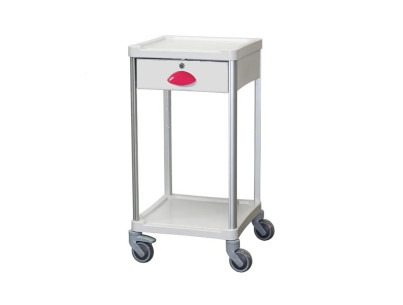 Medical trolley Resine 400x400 2 trays +1 key drawer - fuchsia