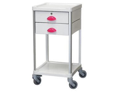 Medical trolley Resine 400x400 2 trays+2 drawers 1 with key- fuchsia