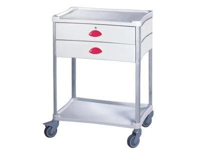 Medical trolley Resine 600x400 2 trays+2 drawers 1 with key- fuchsia