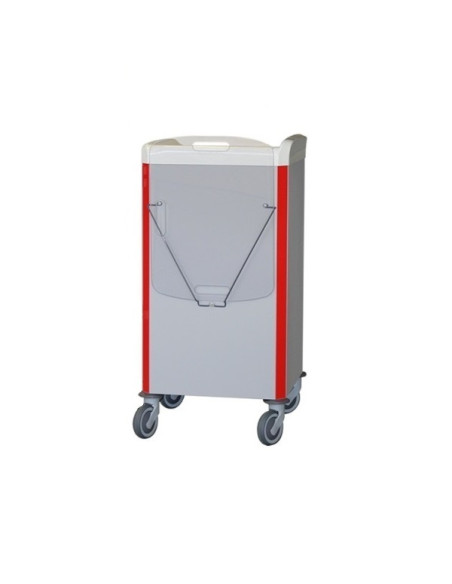 Neop 400x400 emergency basic trolley 6 telescopic drawers  red color, support and board for cardiac massage