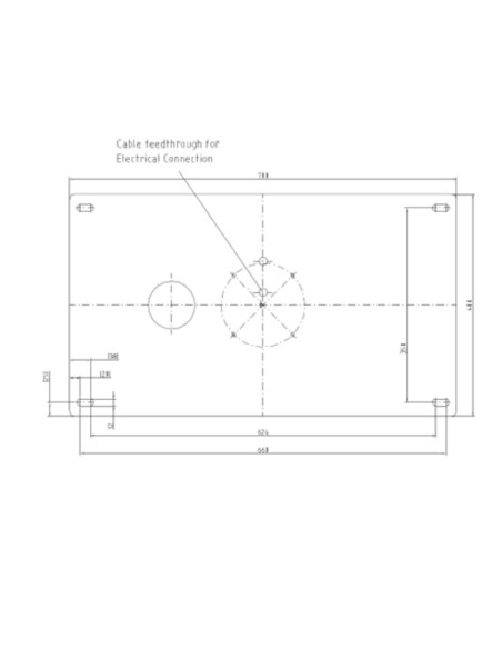 Ceiling mounting plate for PORTEGRA column 700x400mm