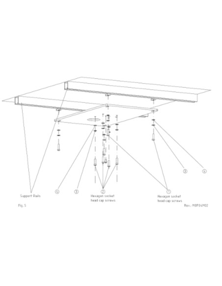 Ceiling mounting plate for PORTEGRA column 700x400mm