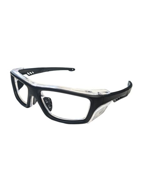 X-ray protective glasses RAZER 0,75mm single vision black - anti-fog Side shields 0,50mm Eq Pb - Made on medical prescription