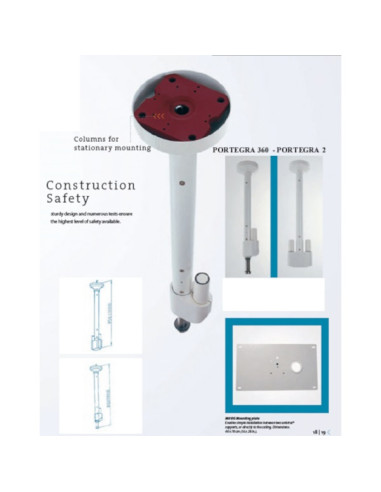 Column PORTEGRA 2 length 1000 mm Ceiling height about. 3,25m