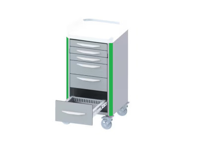 Neop 400x400 nursing trolley 6 telesc.drawers no closure-apple green telescopic drawers: 3H80-2H160-1H240