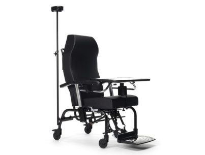 Mobile chair LANGUEDOC Adjustable backrest 45° and armrest 4 wheels 100mm