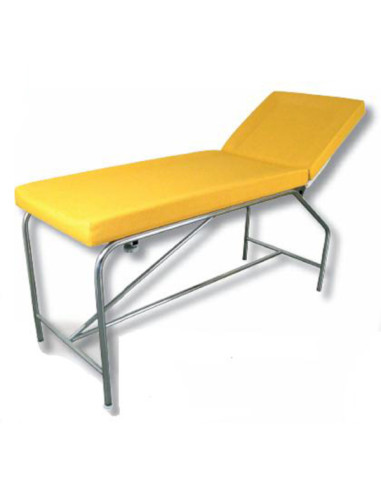Couch 118 fixed inox steel h.82cm adjust back/2 glides/ no upholstery Capacity 200kg/2000x650(750)x820mm