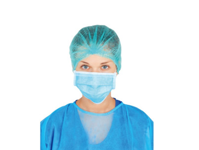 Mob cap perimeter 53cm white, with double elastic - box of 100