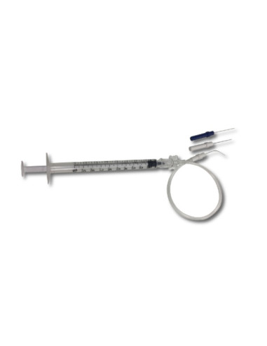 Kit de galactographie courbe 30G (0,3mm) x 2cm+seringue 1ml - bte 10 + 2 dilatateurs