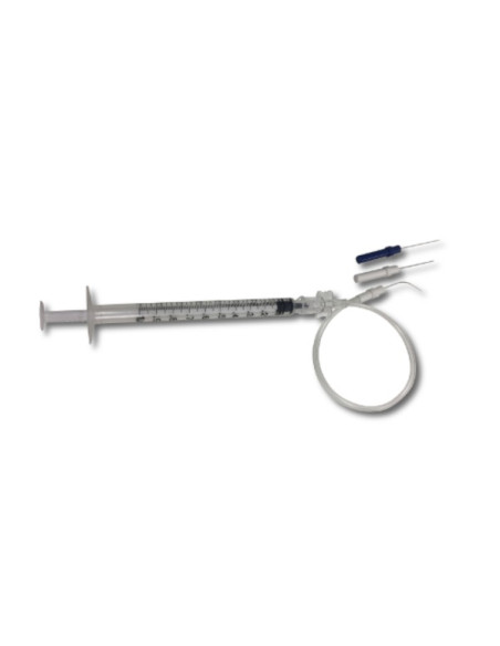 Kit de galactographie courbe 30G (0,3mm) x 2cm+seringue 1ml - bte 10 + 2 dilatateurs