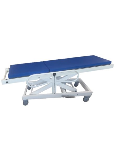 Non-magnetic stretcher with hydraulic adj height for MRI room declive max. load 180kg - IRM 3 Tesla