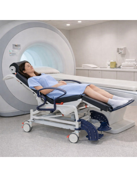 Fauteuil de transfert patient multifonctions inclinable pour IRM 3 T