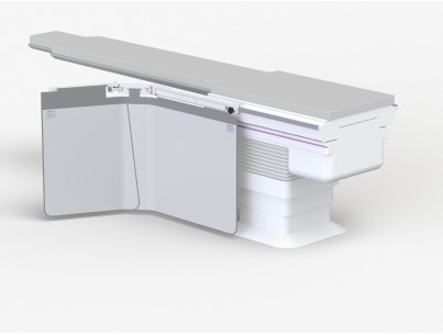 Bavolet double articulation la 137cm avec bras montant anti-collision avec rail latéral 570mm 25x10mm